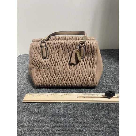 Coach Madison Gathered Twist Handbag/ Satchel Brown 2way Tote Bag - Picture 11 of 16